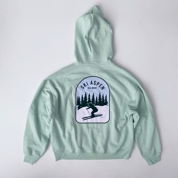 PINK Victoria's Secret Green Pullover Hooded Hoodie Sweatshirt Logo Nwt - Picture 1 of 3